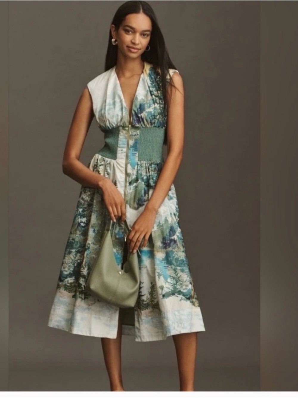 Anthropologie Forest Maeve Zip Up Dress Size Large